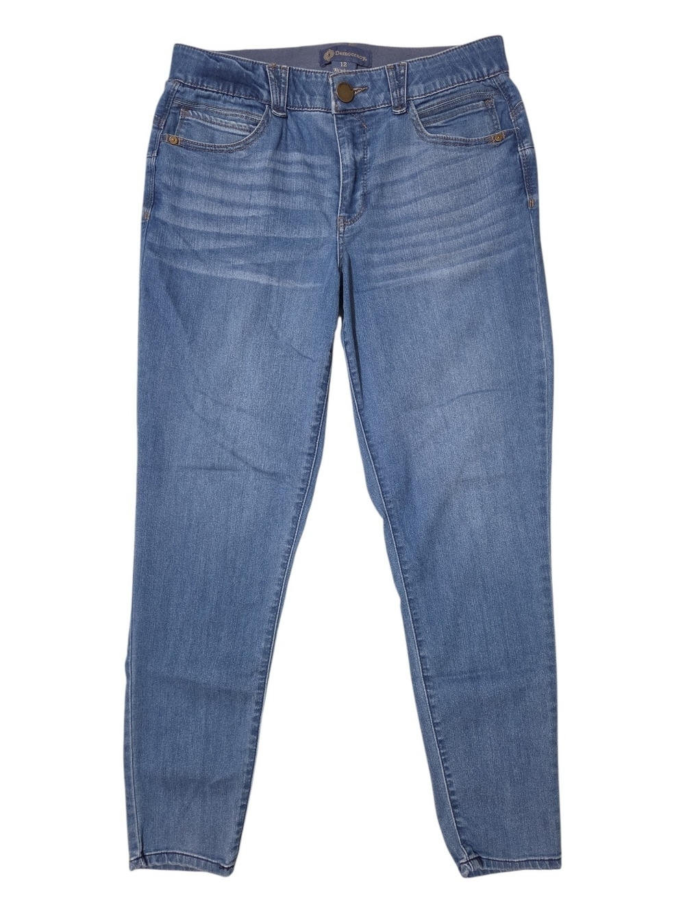 Democracy Classic High-Rise Medium Wash Women’s Jeans - Comfortable Stretch 12